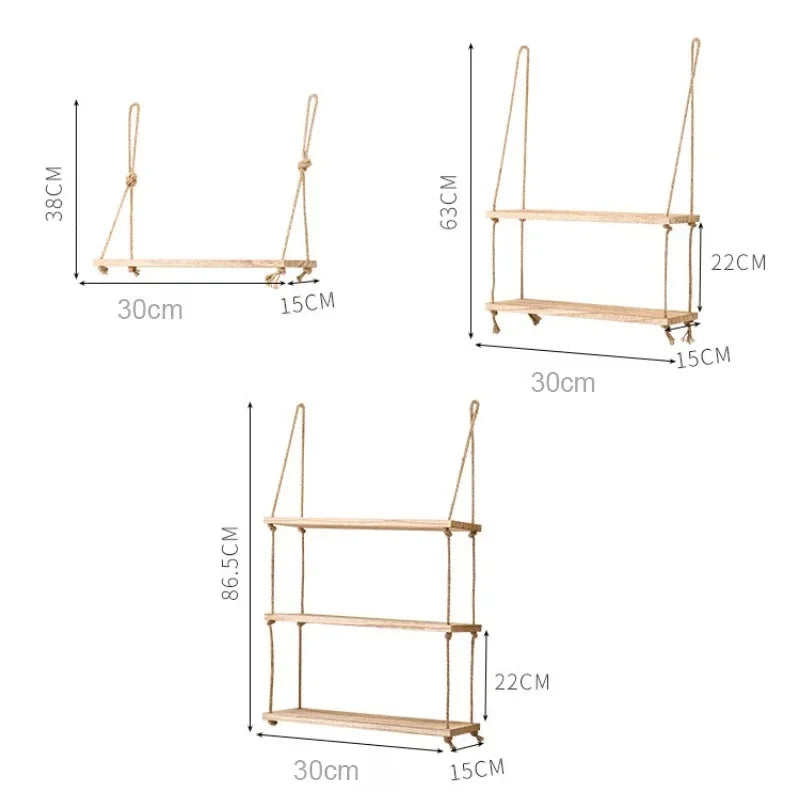 Hanging Wooden Display Shelf