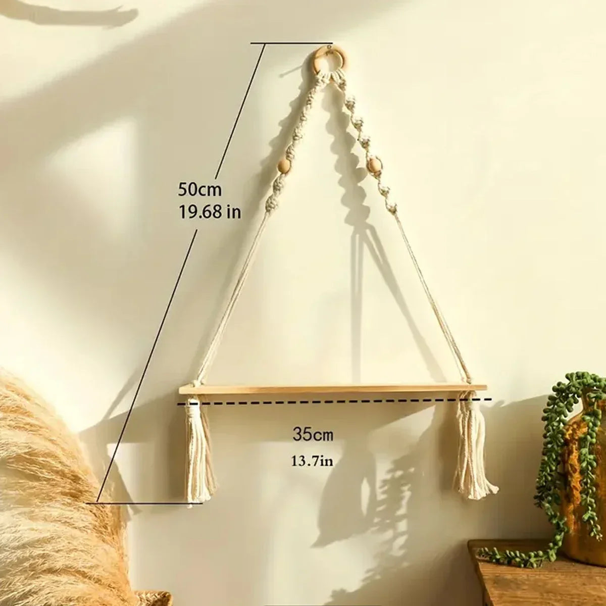 Boho Rope Wall Shelf