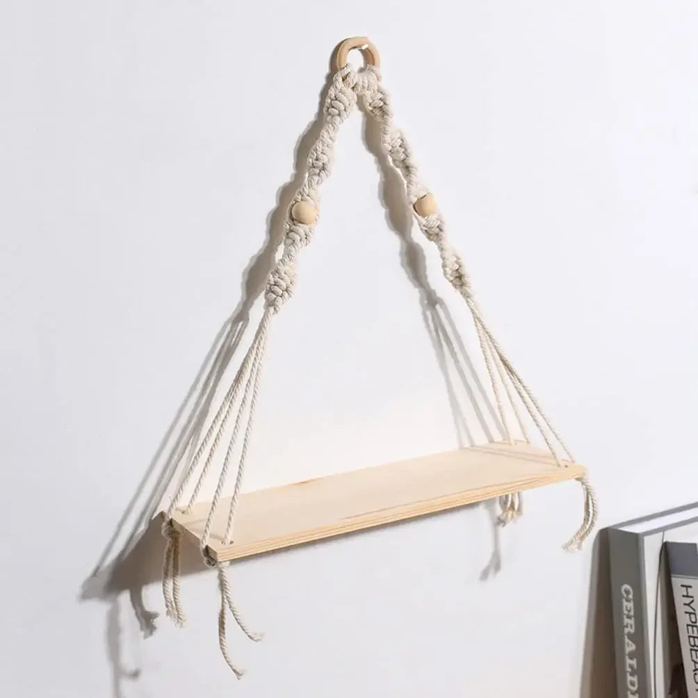 Boho Rope Wall Shelf