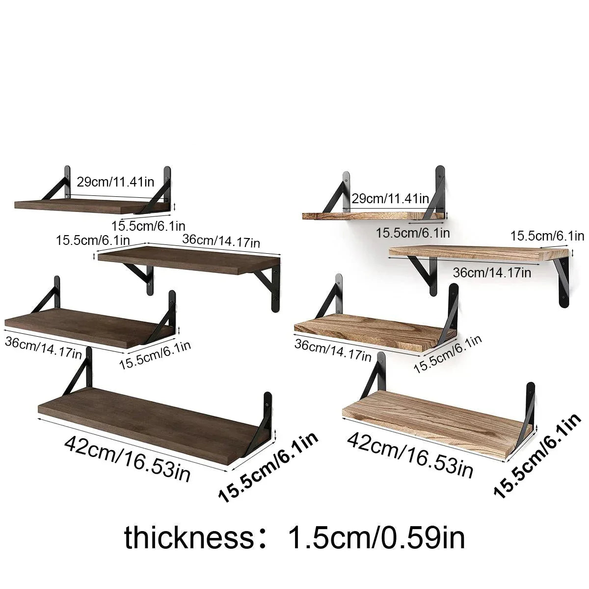 Wall Mounted Wooden Shelf