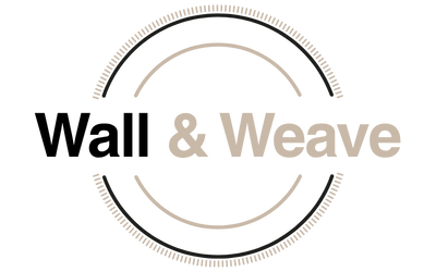 Logo of 'Wall & Weave' with circular design elements on a white background